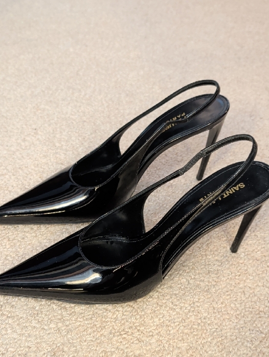 Saint Laurent Paris - Pulp Slingback Black Patent - Stiletto Pumps - Picture 4 of 12